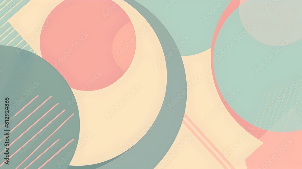 Poster minimalist geometric background with muted color scheme and overlapping shapes for digital designs