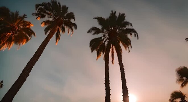 Video of palm trees in California.
