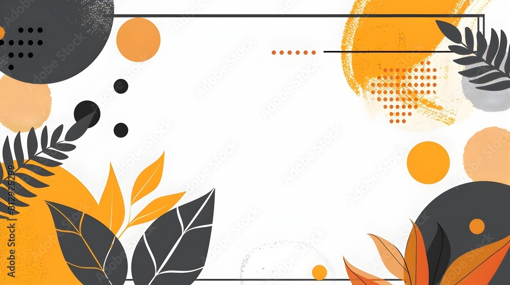 Poster elegant geometric abstract background with organic patterns and balanced copyspace composition descr
