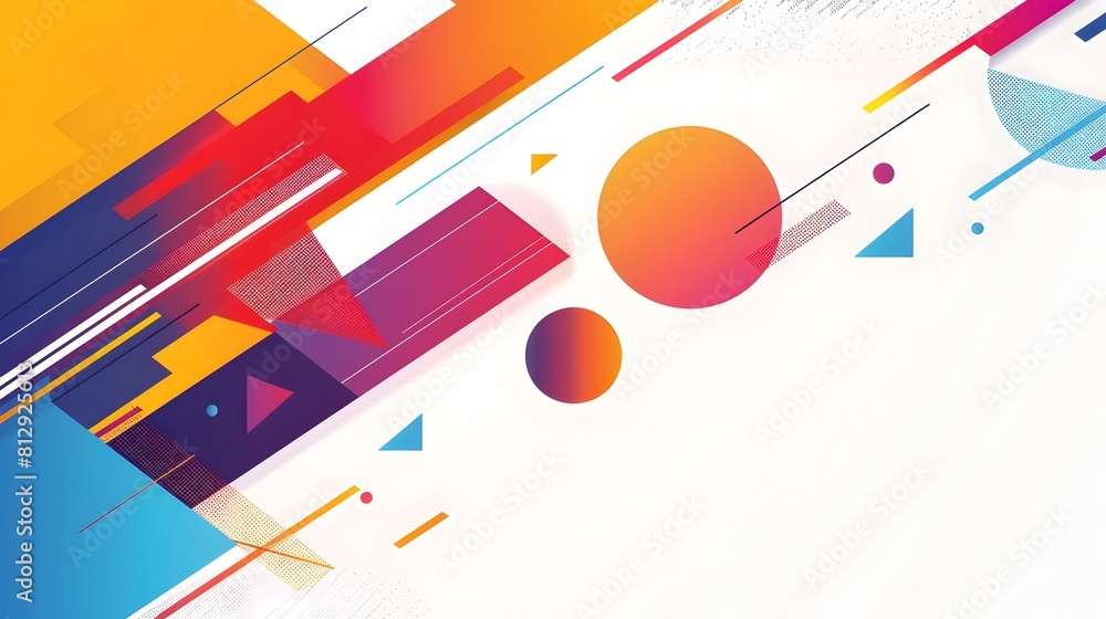 Leinwandbilder vibrant geometric abstract with ample copyspace in modular composition