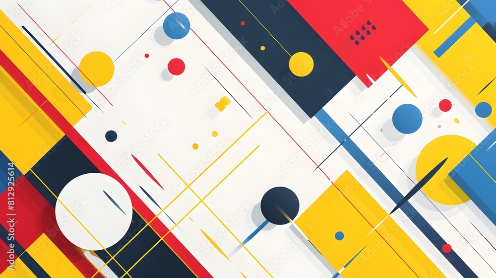 Fototapete Bold and Colorful Abstract Geometric Background with Dynamic Angular Shapes in Modular Flat Design Layout