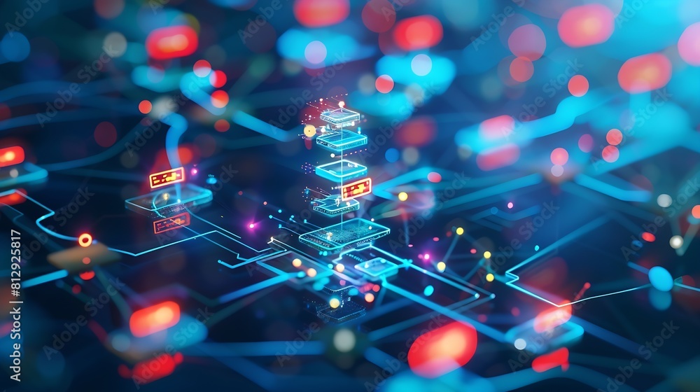 Aufkleber Business hierarchy  company structure concept Business process plan and workflow automation flowchart Virtual screen Mindmap or Organigram Relations of order or subordination between m : Generative AI