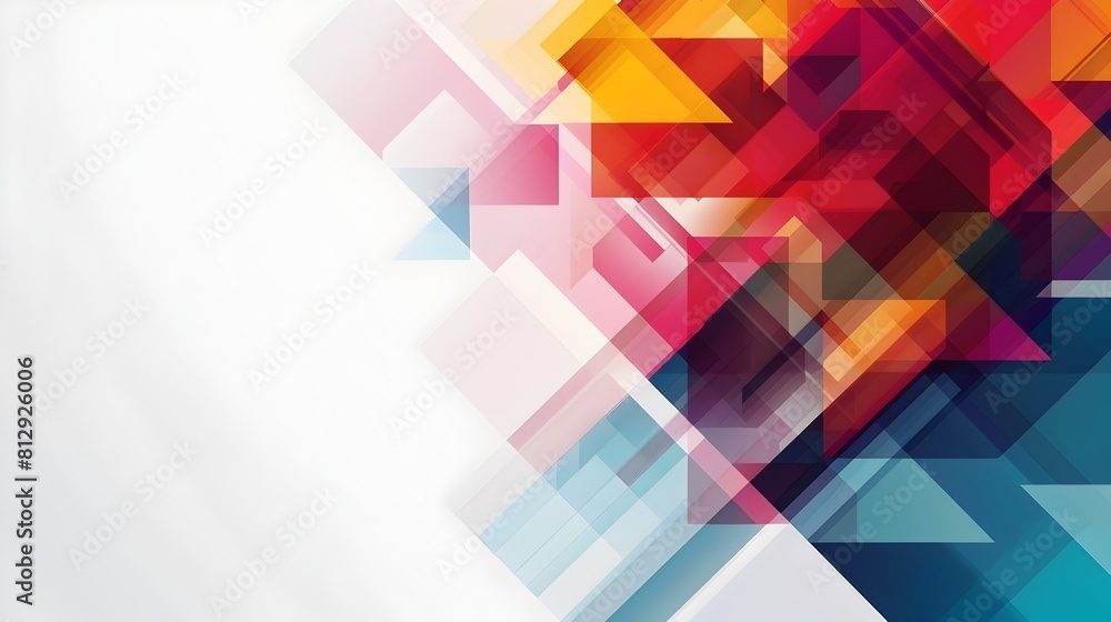 Poster Vibrant Geometric Abstract Background with Strategic Copyspace for Minimalist Digital Designs and Presentations