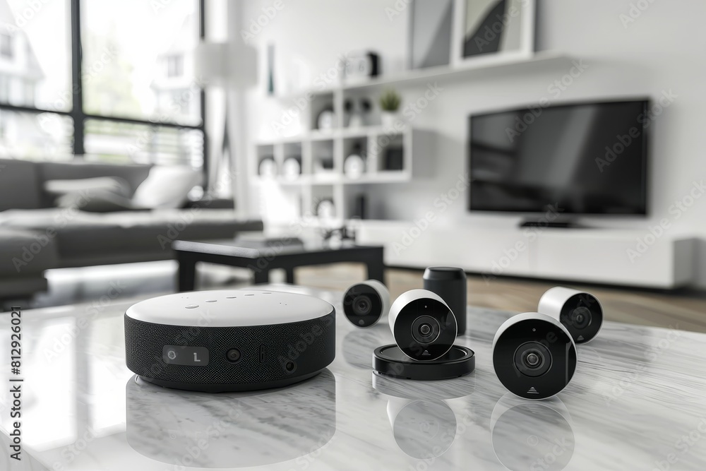 Poster home security technology employs dvr and cameras with geographical fencing to ensure protection thro