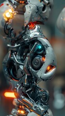 Infuse your design with the futuristic allure of robotics entwined with horrors chilling touch Craft a frontal view that dares to push the boundaries