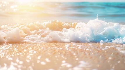Beach sand background for summer vacation concept Beach nature and summer seawater with sunlight...