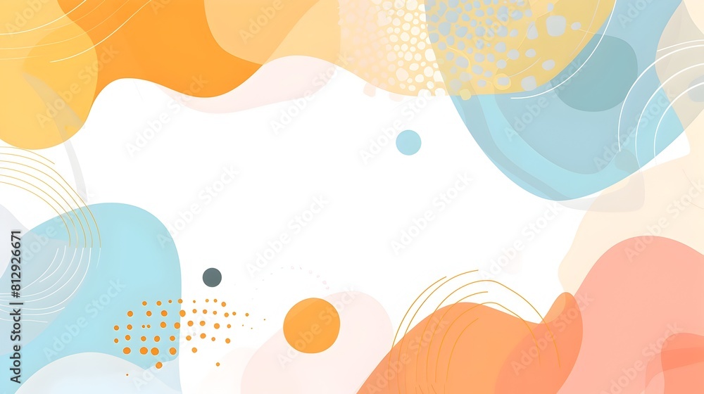 Aufkleber geometric abstract background with fluid organic shapes and copyspace for branding and digital layou