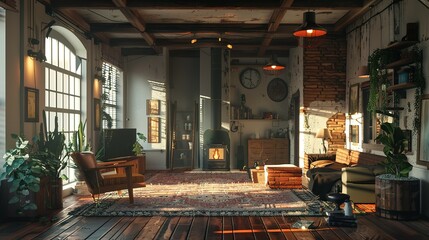 Interior background 3d render, Living room interior