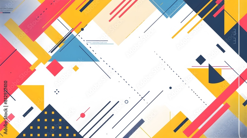 Leinwandbilder vibrant geometric abstract backdrop with clean copyspace and dynamic layout