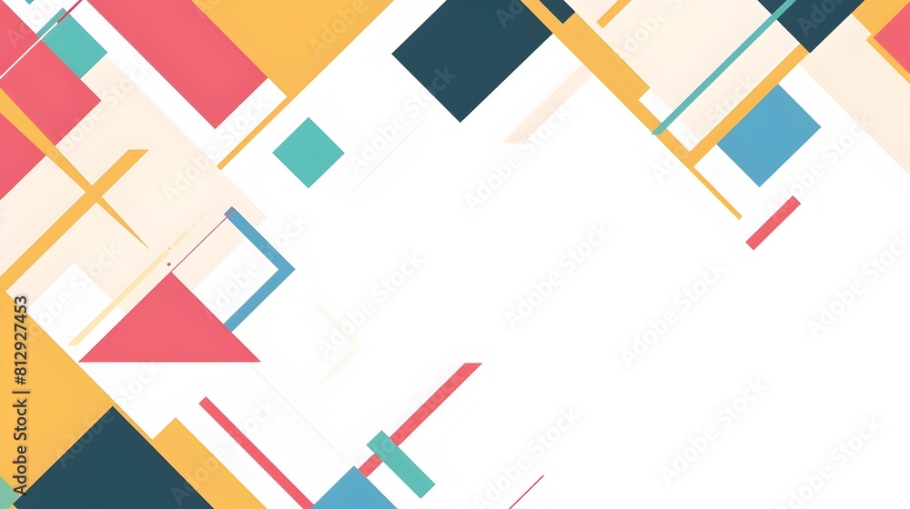 Poster vibrant geometric abstract background with minimalist design and ample copyspace