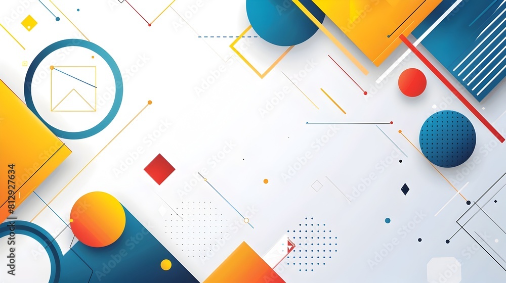 Leinwandbilder vibrant geometric abstract background with minimalist copyspace and flat design graphic elements