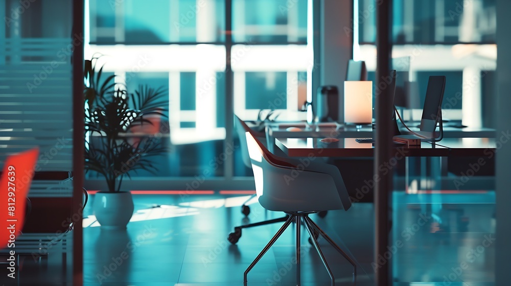 Aufkleber a space where creativity flows still life shot of a modern office space : generative ai