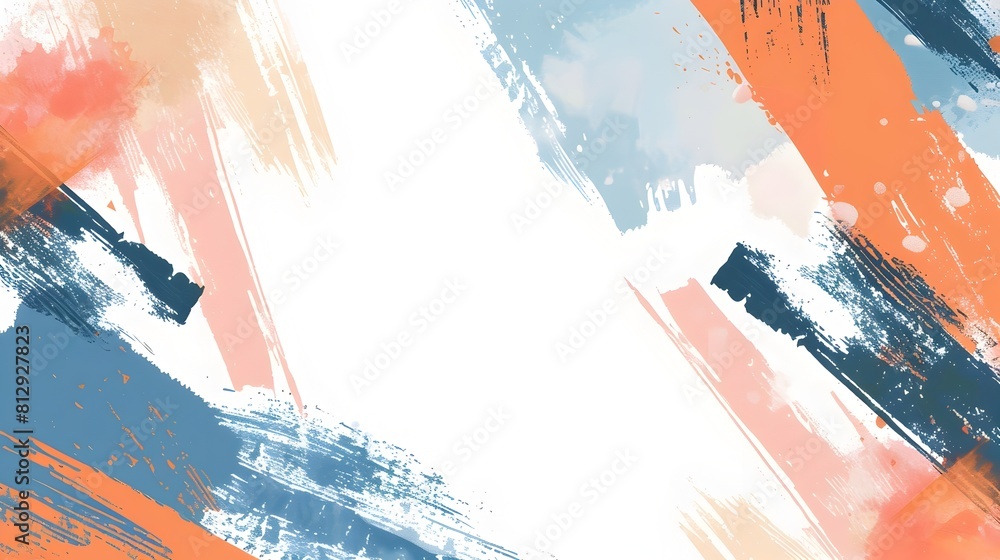 Poster subdued abstract geometric brushstroke backdrop with minimalist flat design and ample copyspace