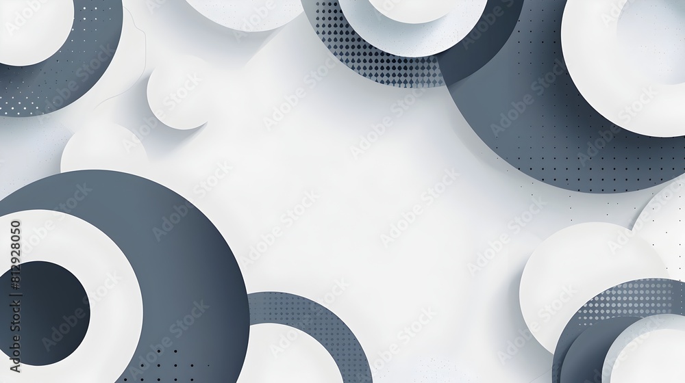 Aufkleber Elegant Monochromatic Abstract Geometric Background with Dynamic Compositional Layout and Generous Copyspace for Versatile Design Applications