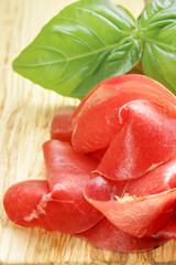 deli meat raw smoked meat bresaola