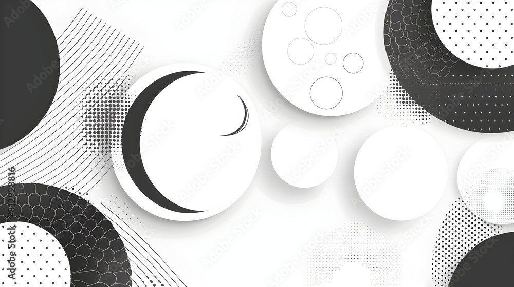 Aufkleber monochromatic geometric abstract background with overlapping shapes and ample copyspace for minimali