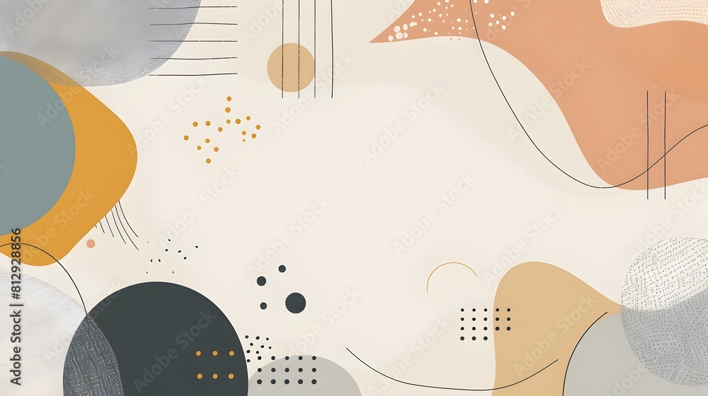 Aufkleber earthy toned abstract geometric background with defined copyspace