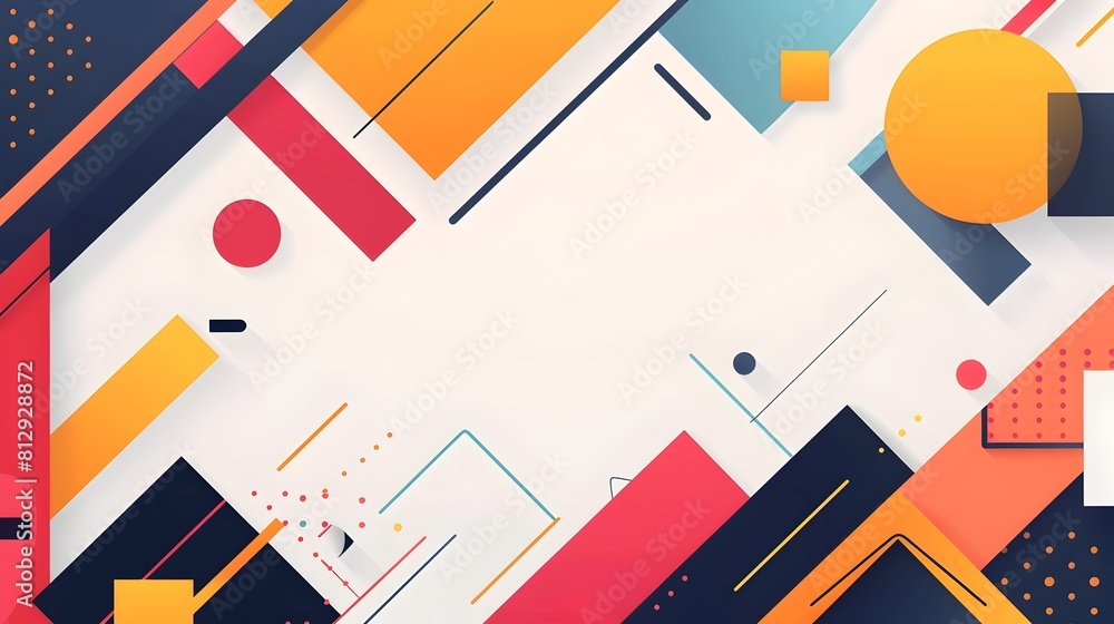 Leinwandbilder abstract geometric backdrop with bold shapes and generous copyspace for graphic design