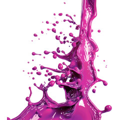 Purple drop splash isolate on transparent png.