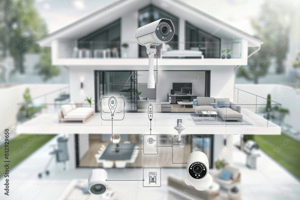 Poster home security technology incorporates expanded wi-fi and dvr in systems with cameras, utilizing geog