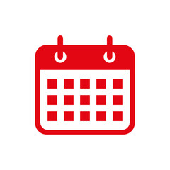 Calendar icon red transparent background.