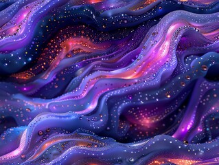 Obraz premium Transform a traditional canvas into a stunning fusion of abstract shapes resembling a bioluminescent birds-eye view landscape