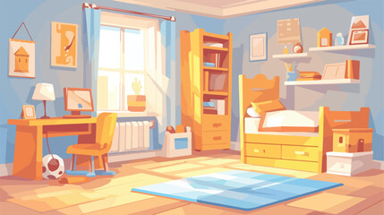 Interior of the kids room in the home with a carpet