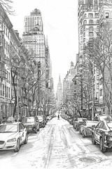 Sketch view of New York City.