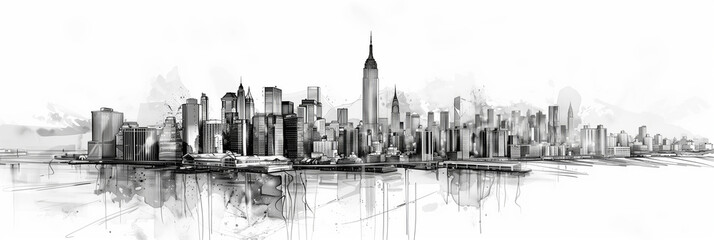 Sketch view of New York City.