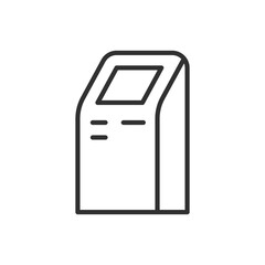 ATM, linear icon, payment terminal. Line with editable stroke