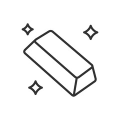 Gold bullion and glitter, linear icon. Line with editable stroke
