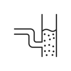 Clogged sewer pipes, linear icon. Sewer stagnation. Line with editable stroke