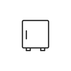 Mini fridge, linear icon. Line with editable stroke