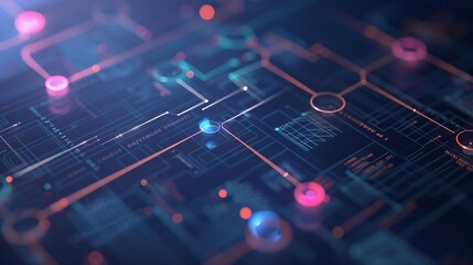 Business process and workflow automation with flowchart Organization chart with hierarchy structure of teams and employees in company Business and technology concept : Generative AI