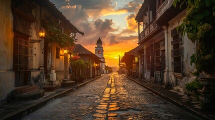 The ancient city of Vigan in the Philippines known for its preserved Spanish colonial architecture...