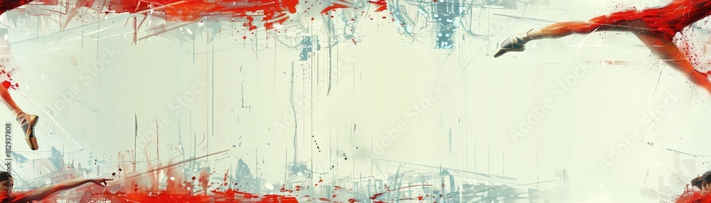 Aufkleber capture the dynamic fusion of futuristic technologies and classic ballet poses in an oil painting st