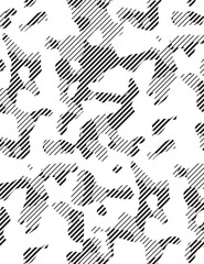 Black and white seamless strokes pattern. Abstract irregular stroke background. Vector Format 