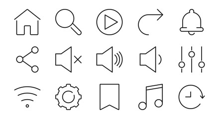 User interface, ui, internet, worldwide, www, website, computer line icons set 2. Network sign, symbol. Isolated on a white background. Pixel perfect. Editable stroke. 64x64.