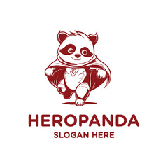 Fototapeta premium Hero panda, mascot logo vector illustration