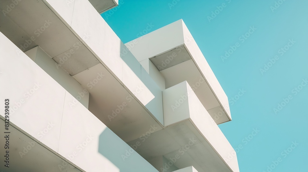 Poster abstract architecture background texture close up of geometric structure made of balconies fragments