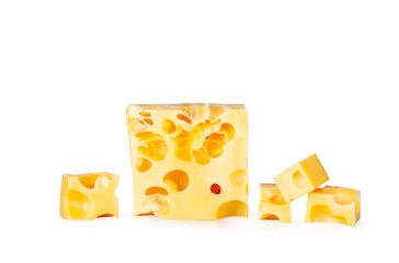 Cheese isolated on a white background