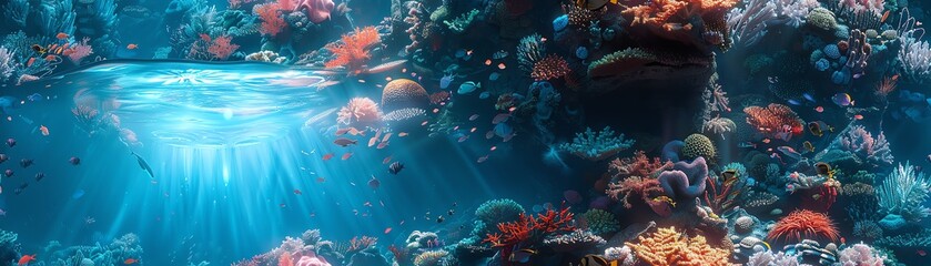 Craft an otherworldly underwater landscape