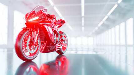  Red holographic 3D motorcycle