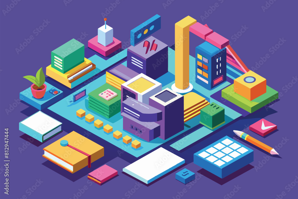 Poster various objects displayed together on a tabletop, showcasing a variety of shapes, sizes, and colors,