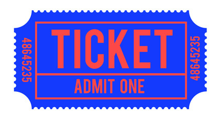Admit one ticket, Vector ticket design template in minimalist style, Retro ticket