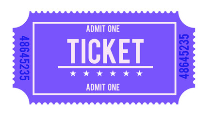 Admit one ticket, Vector ticket design template in minimalist style, Retro ticket