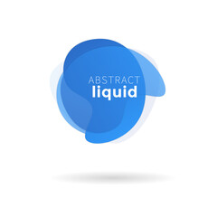 Abstract liquid shape Fluid design, speech bubble with text, Blue liquid banner