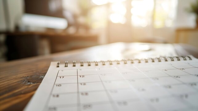 Calendar year 2024 schedule on wood table white background2024 calendar planning appointment meeting concept copy space : Generative AI