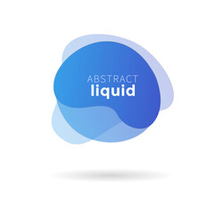 Abstract liquid shape Fluid design, speech bubble with text, Blue liquid banner