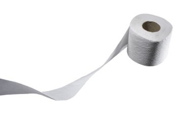 Toilet paper roll with an extended part. Not background